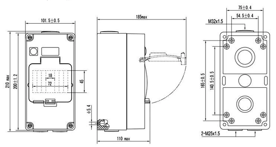IP66 56CB4N 4-полосная мини водонепроницаемый пластиковый работающий на постоянном токе от солнечных батарей водонепроницаемая распределительная коробка/распределительная коробка для декорирования миниатюрных автомат защити цепи