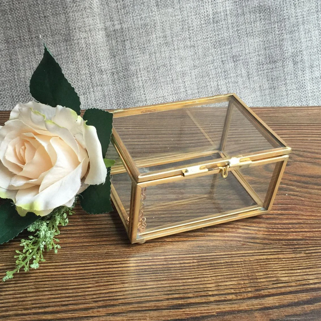 Glass House Terrarium Geometric Container Planter Wedding Card Box Candle Table Decor - 13 x 13 x 8cm