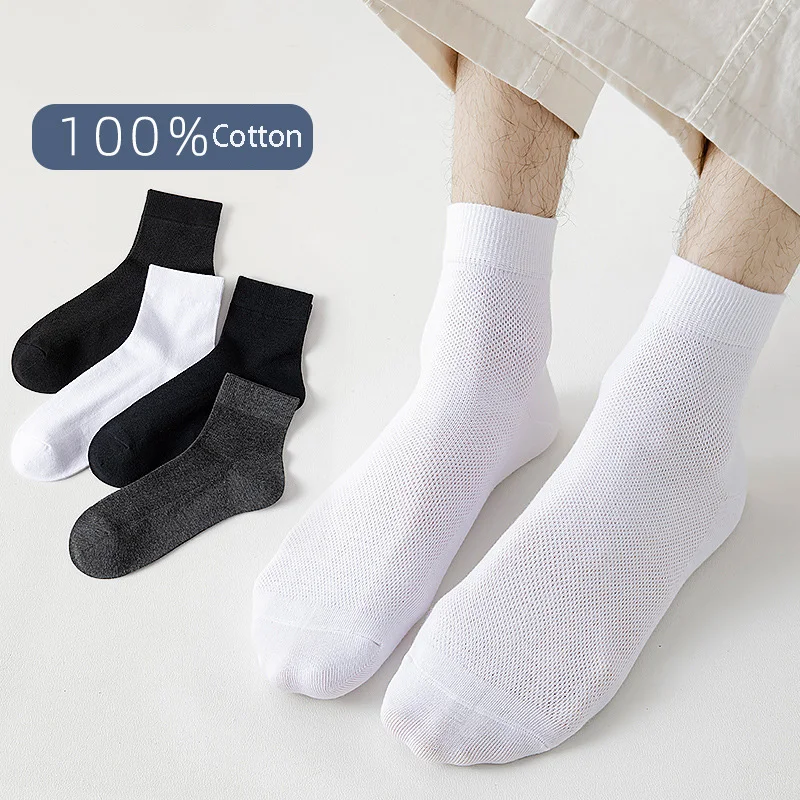 Male Socks Middle Tube Spring Autumn Men's Cotton Comfortable 39-45 Mesh Breathable Thin Section Sweat-absorbent Sock genuine leather gloves male unlined imported sheepskin men driving locomotive mittens spring autumn breathable m063n