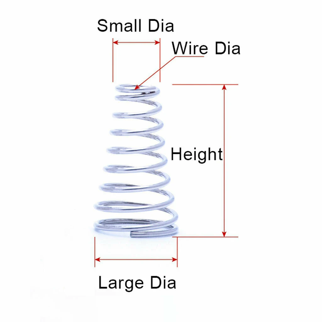 Details about   304 Stainless Steel Conical Cone Compression Spring Springs 0.4-2mm Wire Dia 
