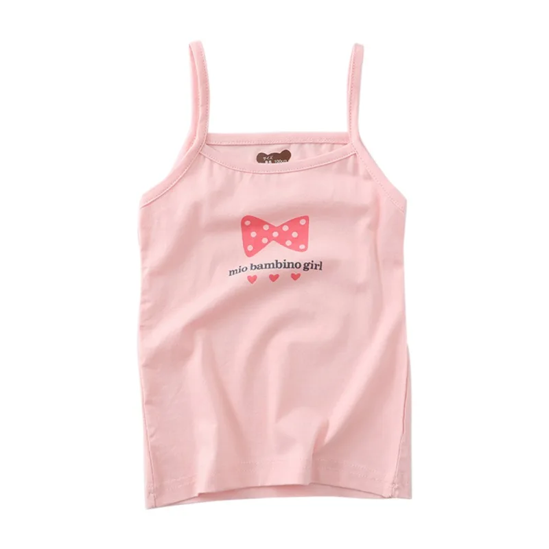 Summer Baby Kids Girls Vest 4 Colors Cotton Comfortable Sleeveless Solid Color Camisole Singlet Girls Undershirts Teenager Vest