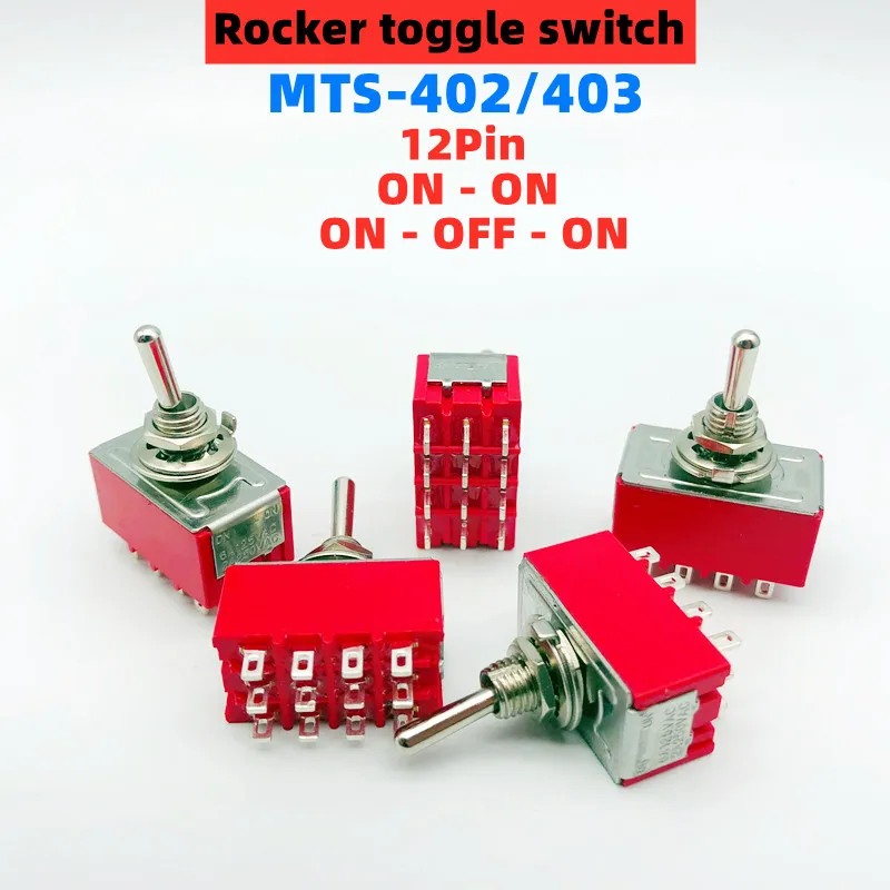 1 шт. красный Мини 12Pin 2/3 положения тумблеры вкл-ВКЛ DPDT мини 6A/125 В 2A/250 AC MTS-402