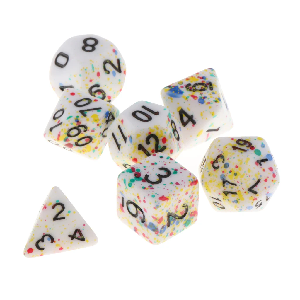 7Pc Multi-sided Dices Set D4-D20 MTG DND RPG Board Game Dice for D&D Roleplaying Party Casino Table Game Toy