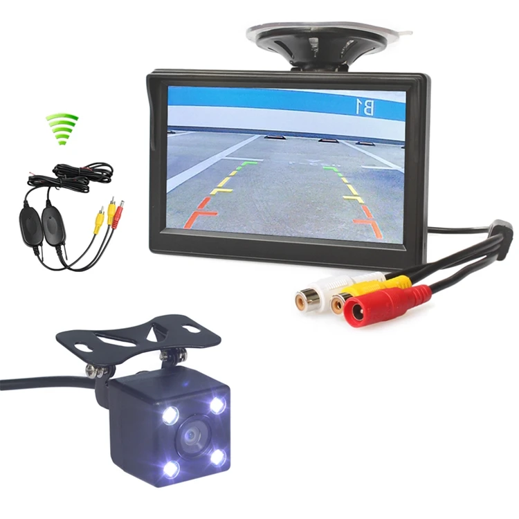DIYKIT беспроводной " автомобильный монитор заднего вида авто парковка Vedio+ светодиодный ночного видения резервная камера заднего вида автомобиля HD камера заднего вида - Название цвета: 400