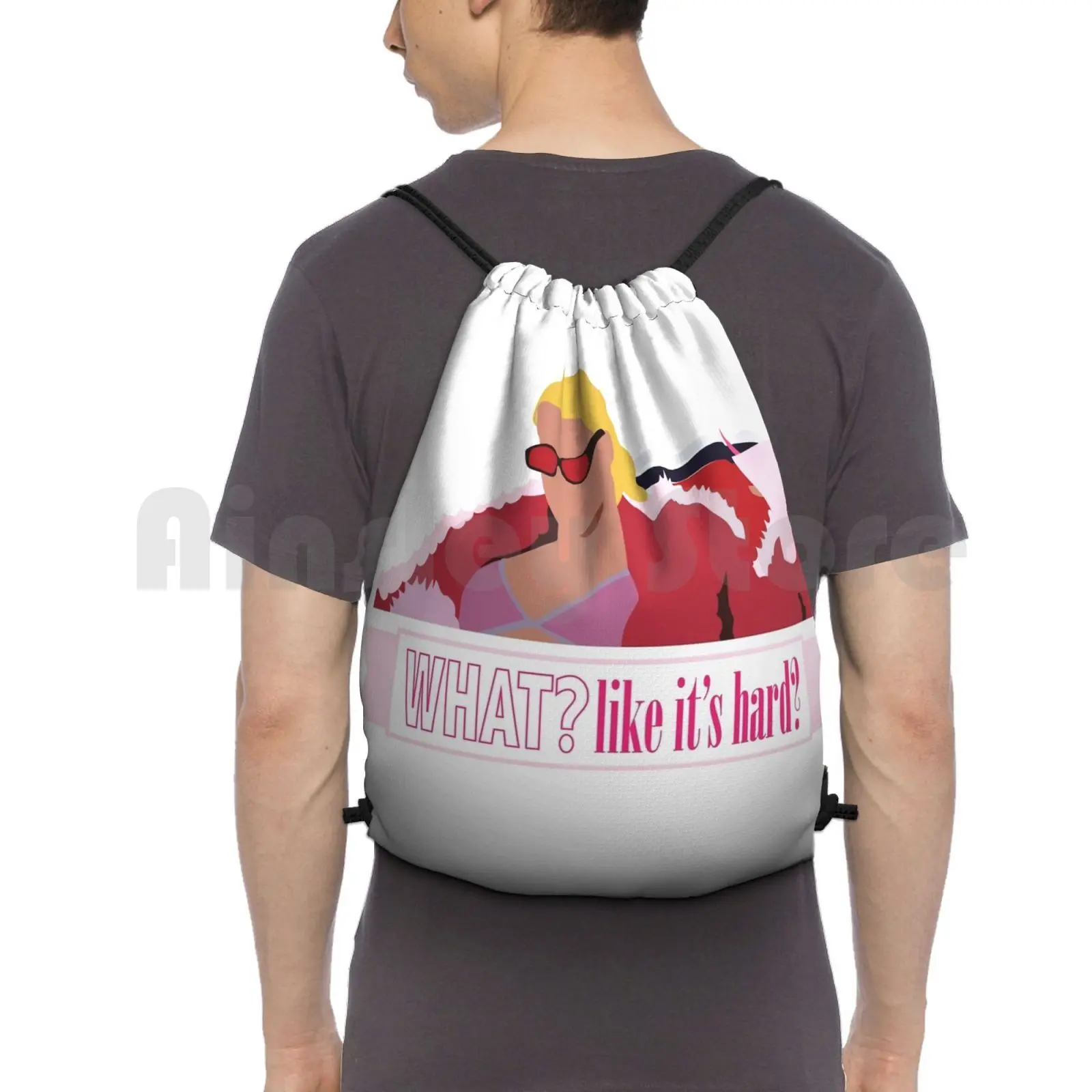 

What  Like It'S Hard  Backpack Drawstring Bag Riding Climbing Gym Bag Legally Blonde Movie Quotes Reese Witherspoon Blonde