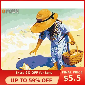 

OPDBN Tainted Frame DIY Painting By Numbers Character Picture By Numbers For Adults Modern Wall Art Decors Handpainted Diy Gift