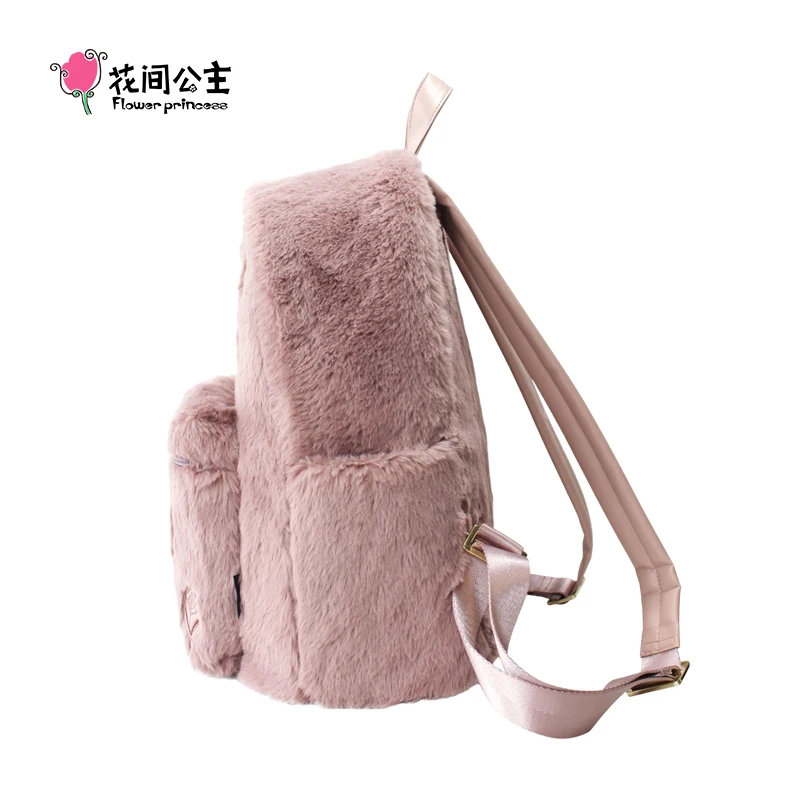 Flower Princess Snow Melt 2024 Fall/Winter New Women Backpack Plush Bag Female Pink Wild Fashion Girl Heart Backpack For Laptop