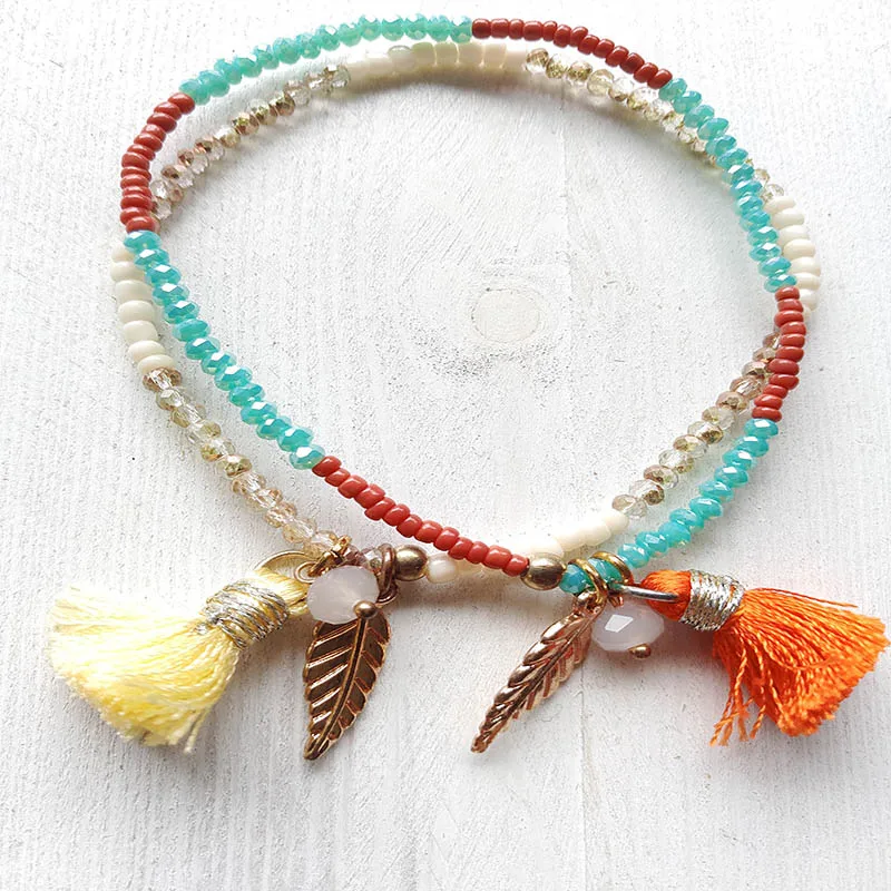 DM-di-Nuovo-Modo-Piccolo-Handmade-di-Fascino-Strand-Nappa-di-Cristallo-Borda-I-Braccialetti-Per