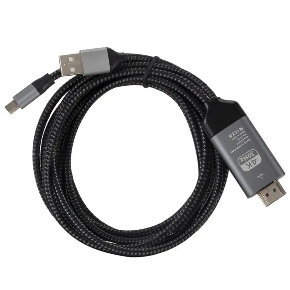 Тип C к HDMI HD tv AV ТВ кабель адаптер для samsung Galaxy S9 S10 Note 9 для MacBook Smart конвертер - Цвет: black