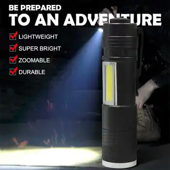 

Powerful Penlight Mini XPE Q5+COB LED Flashlight Portable 4 Mode Work Light Adjustable Focus Torch Lamp Use 14500/AA Battery