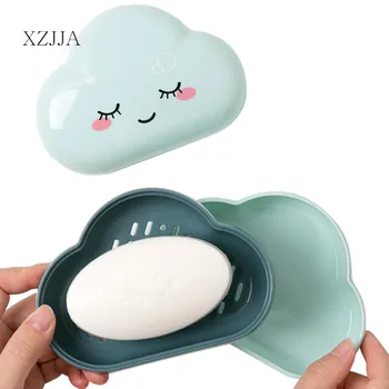 

XZJJA Cute Cartoon Bathroom Soap Case Shower Drainage Soap Holder Outdoor Travel Soap Protect Box Bathroom Accessories