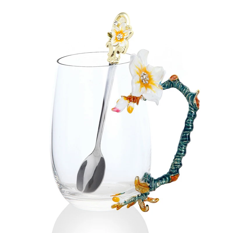 Цветные эмалированные стеклянные кофейные кружки чашки для чая и кружки термостойкие стаканы для воды для дома и офиса посуда для напитков подарок для влюбленных - Цвет: 38