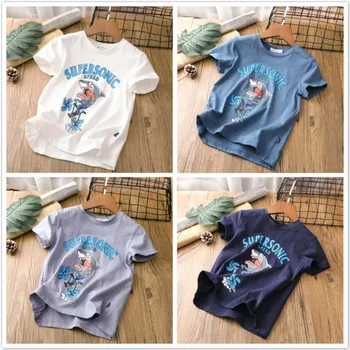 

2020 New boys cotton t-shirt summer cartoon short sleeve sports tops high quality 3-9Y costume kids clothes