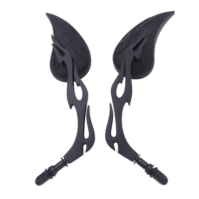 Harley-Davidson フレイムデザインミラー Amazon.com: Chrome Custom Flame Tear Drop Motorcycle Mirrors