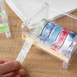 Mini Machine à couper ruban, créatif, boîte de rangement transparente pour la papeterie de bureau des étudiants 