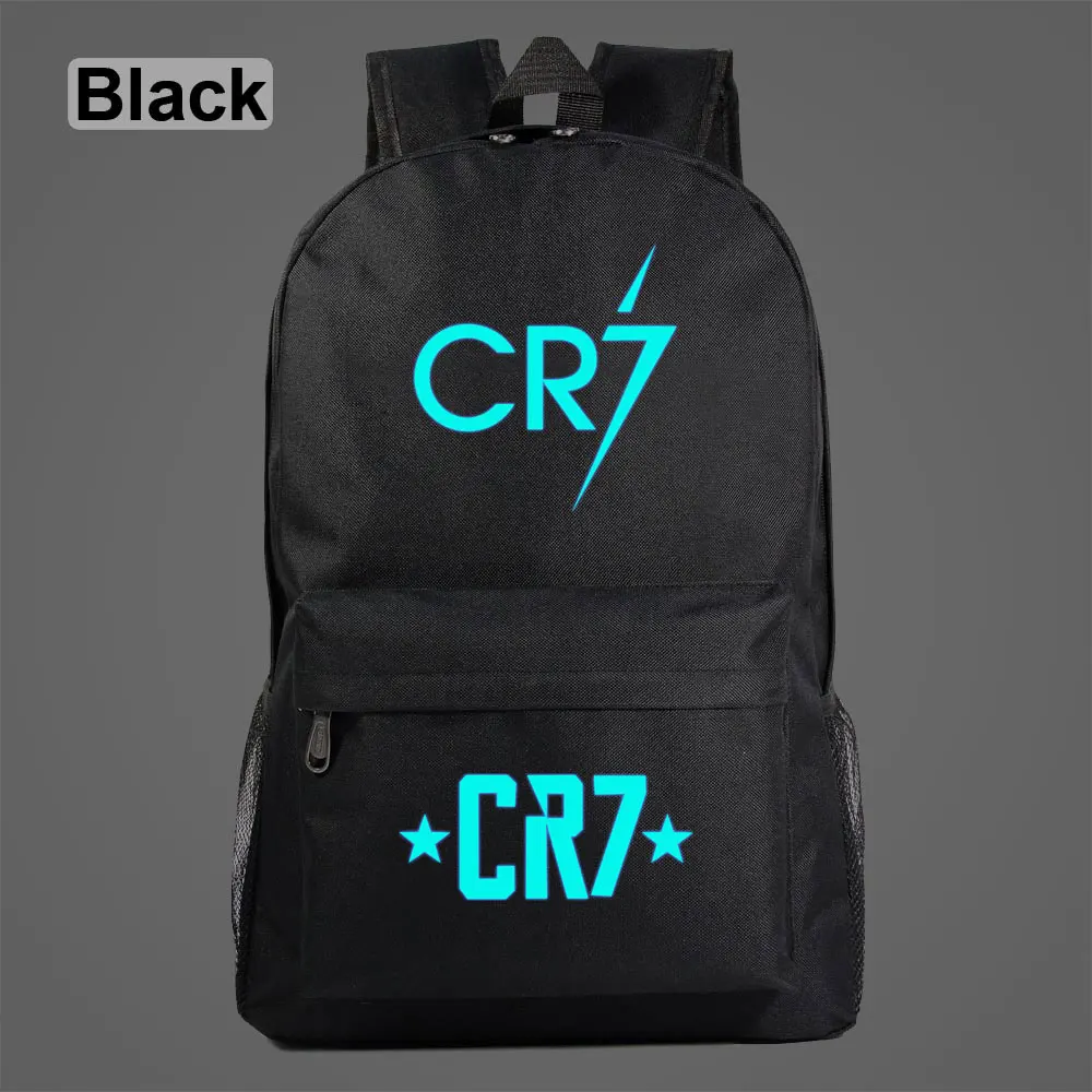 

Luminous Sport Football Stars Ronaldo 7 Number Galaxy Plaid Children School bag Teenagers Student Schoolbags Women Men Backpack