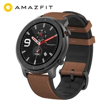 Глобальная версия AMAZFIT GTR 47 мм Смарт-часы 5 АТМ водонепроницаемые часы 1,3" AMOLED gps+ ГЛОНАСС умные часы для мужчин 24 дня Срок службы батареи