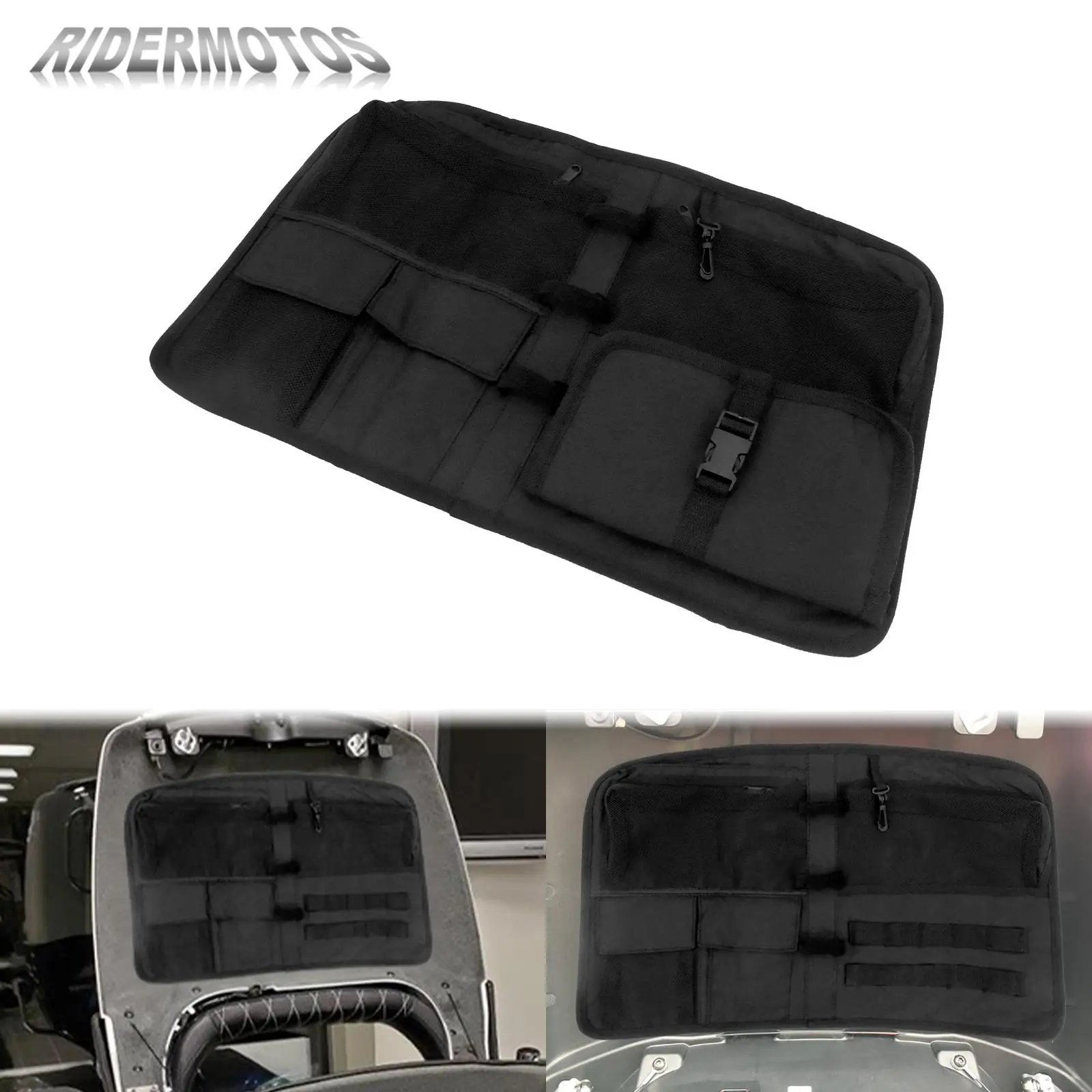 

Motorcycle Black Tour Pak Trunk Lid Organizer Bag Pouch Saddle Bag Fits For Indian Roadmaster 2015-2021 Chieftan 2014-2021