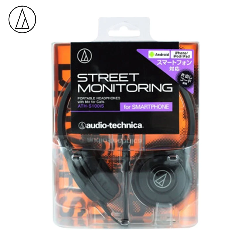 Оригинальная ATH-S100iS игровая гарнитура Audio-Technica с креплением на голову и музыкальной проводной гарнитурой с пшеничными басами