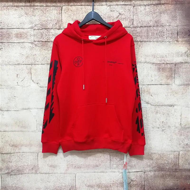 19SS OFF-WHITE OW 99 рендеринг розовый граффити с капюшоном мужская Толстовка
