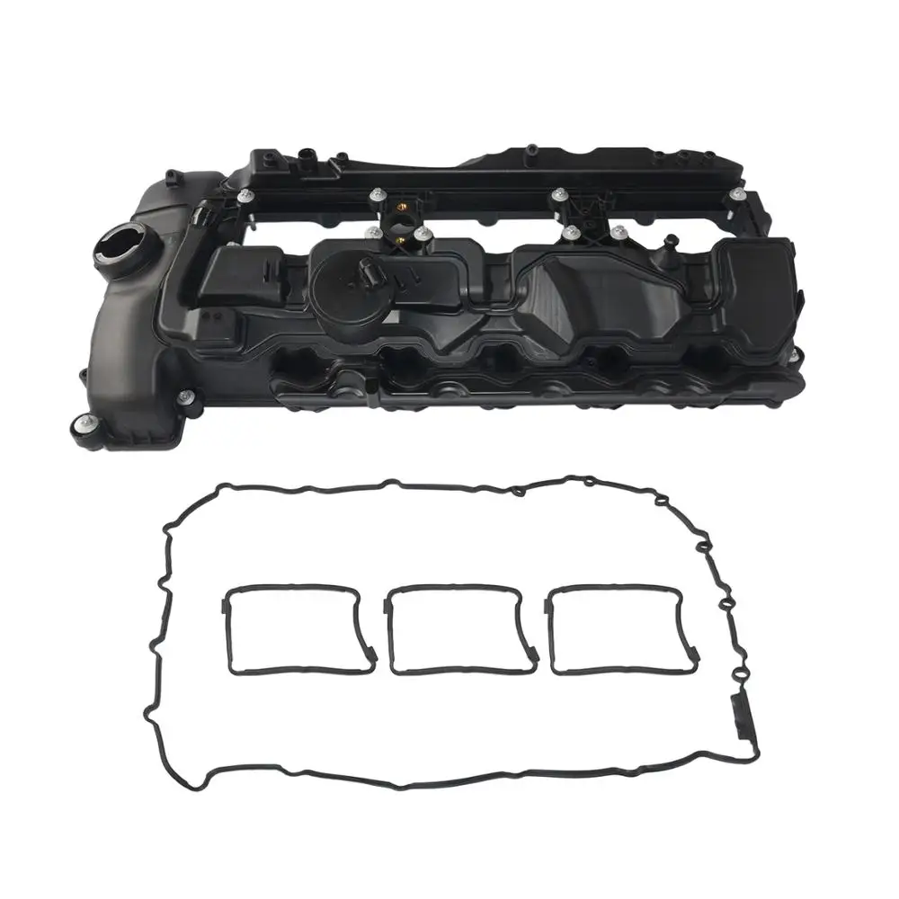 Black Engine Valve Cover With Gasket For BMW 335i 640i 740i X3 X5 X6