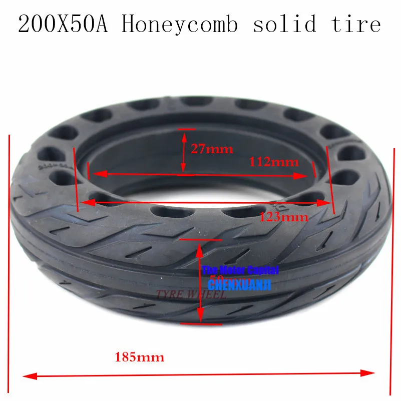 Free shipping high quality Size 200x50A Scooter tyres 8 inch Motorcycle Solid Tires Bee Hive HolesExplosion-proof Electric Bike |