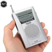 BC-R60 Pocket Radio Antenna Telescopica Mini AM/FM 2-Band Radio Mondo Ricevitore con Altoparlante Trasduttore Auricolare di 3.5mm martinetti Radio Portatile