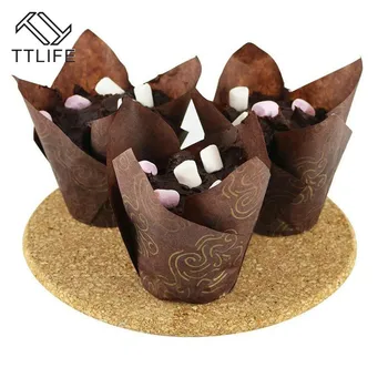 

50PCS Newspaper Style Cupcake Liner Baking Cup For Wedding Party Caissettes Tulip Muffin Cupcake Paper Cup Oilproof Cake Wrapper