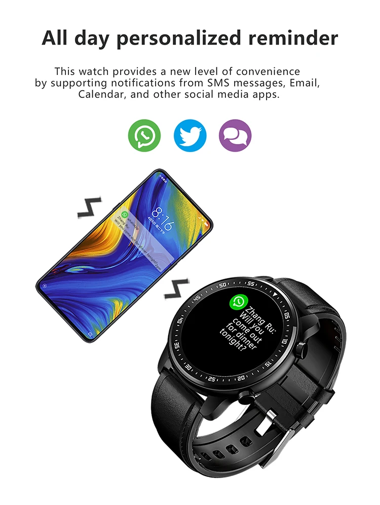 MT1 Fashion Bluetooth Phone Smart Watch Men's
