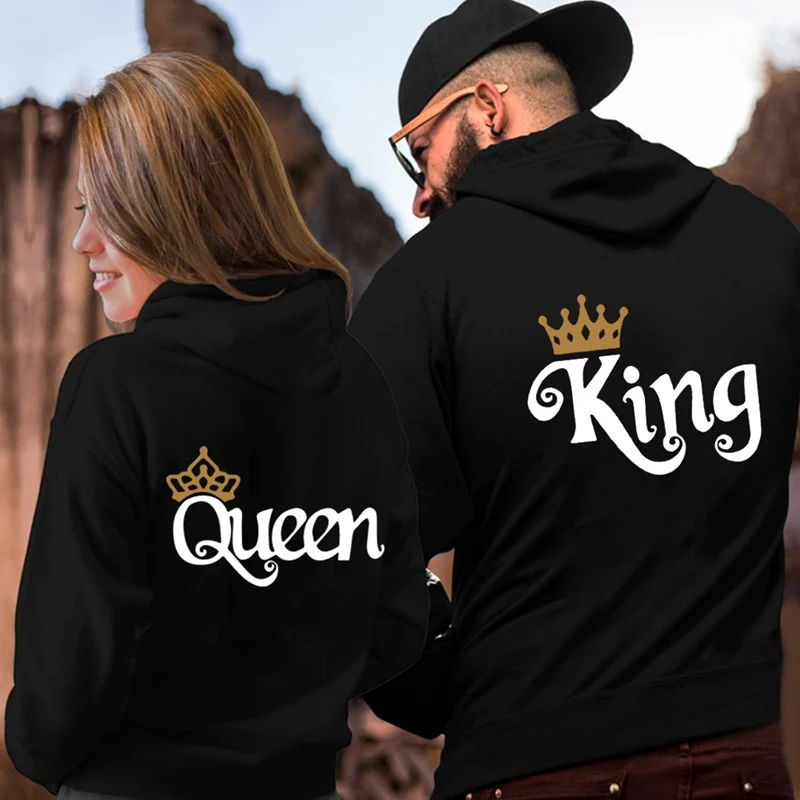 QUEEN KING Poker толстовки для пар осень зима для женщин мужчин хараджуку свитшот с капюшоном женский длинный рукав повседневные Пуловеры Топы