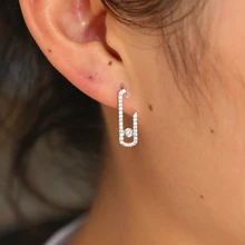 Настоящее 925 пробы, серебряные, милые, для девушек, для женщин, Винтажные серьги, кристалл, циркон, без плавающего бисера, Франция, горячие ювелирные изделия, серьги