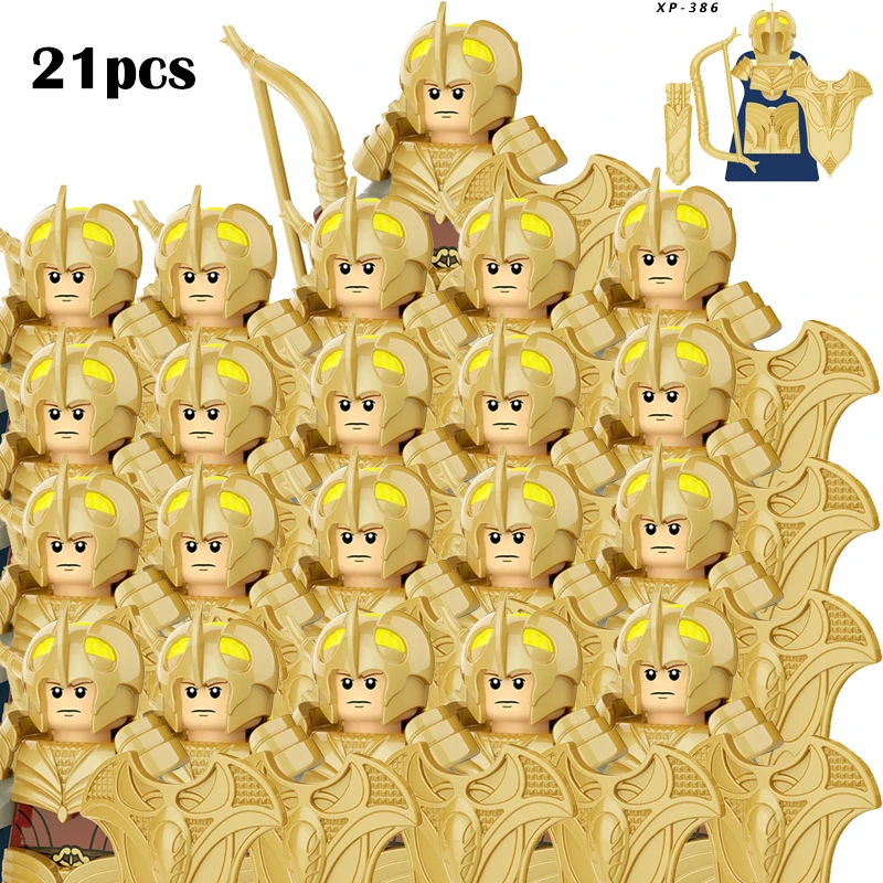 Medieval Fantasy Dwarf Warrior Leader Building Blocks Set