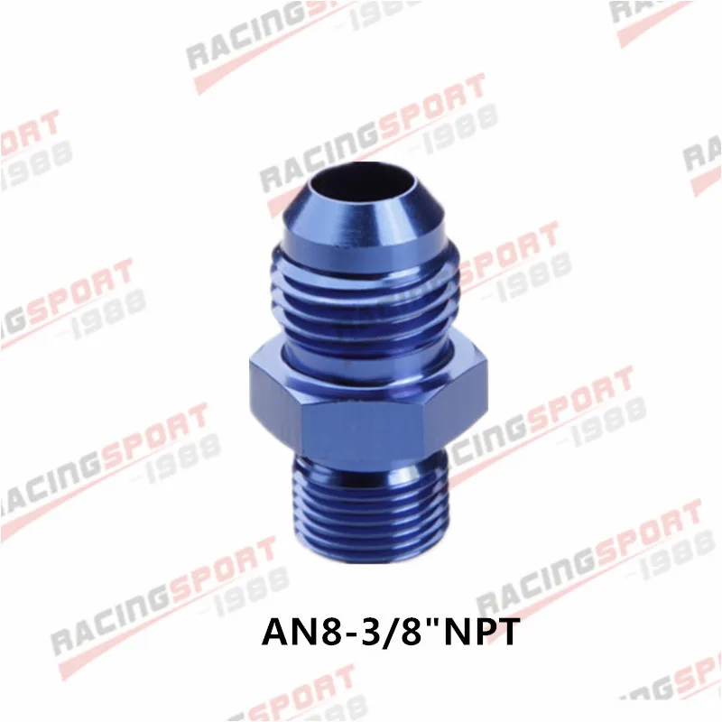 BLUE AN3 AN4 AN6 AN8 AN10 AN12 к NPT прямой топливный шланг адаптер Труба резьба фитинг - Цвет: BLUE