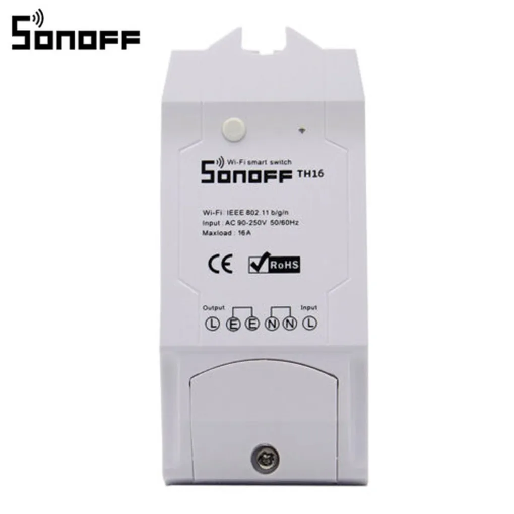 Sonoff TH16 WiFi умный переключатель 16A датчик температуры и влажности умный дом пульт дистанционного управления