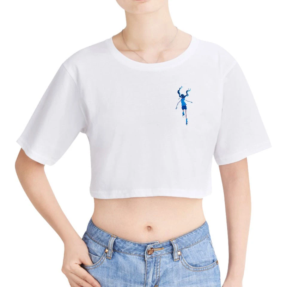  White Crop Top Femme Fashion Son of the weather Printed Harajuku Tee Clothes Women Blouses Shirts T