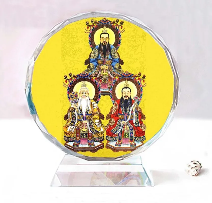 

Taoism Sanqing，Exquisite double-sided crystal Buddha ornaments, Birthday present souvenir