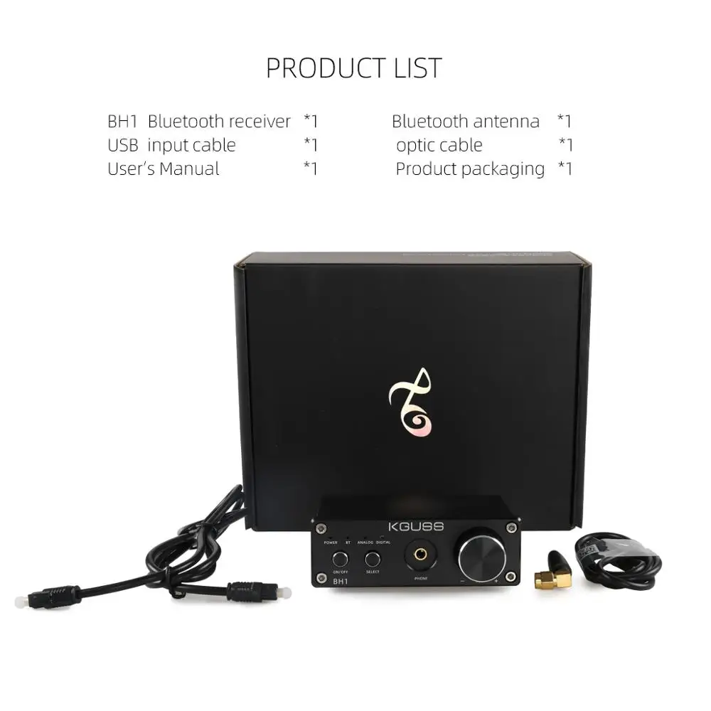 KGUSS BH1 декодер QCC3008 аудио Bluetooth 5 0 CS8406 PCM5102A APTX усилитель для наушников AMP