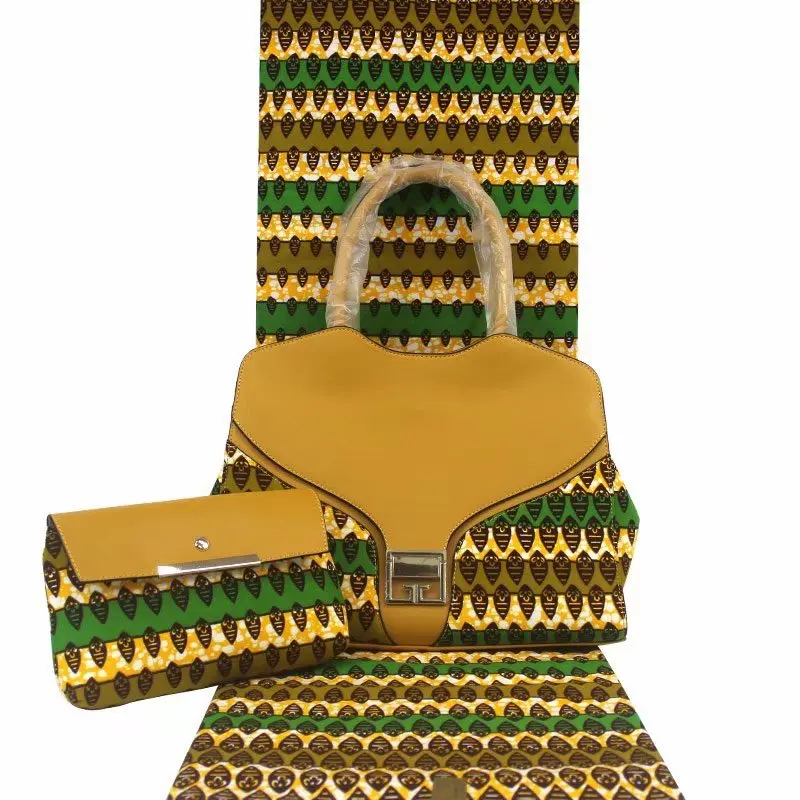 В африканском стиле по последней моде; воск кляп наборы 3 шт./компл. Анкара воск сумочка в комплекте 6 ярдов Африканский принт набивной ситец высшего качества Y90907-3