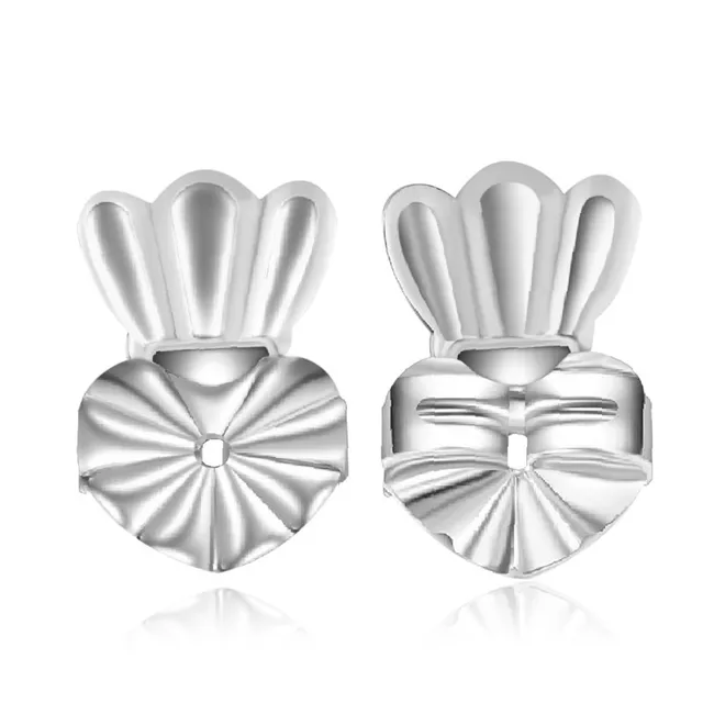 hot sale New magic heart butterfly clover Earring lift Backs Support Hypoallergenic Earrings Lift Lifters Fits All Post Earring silver crown