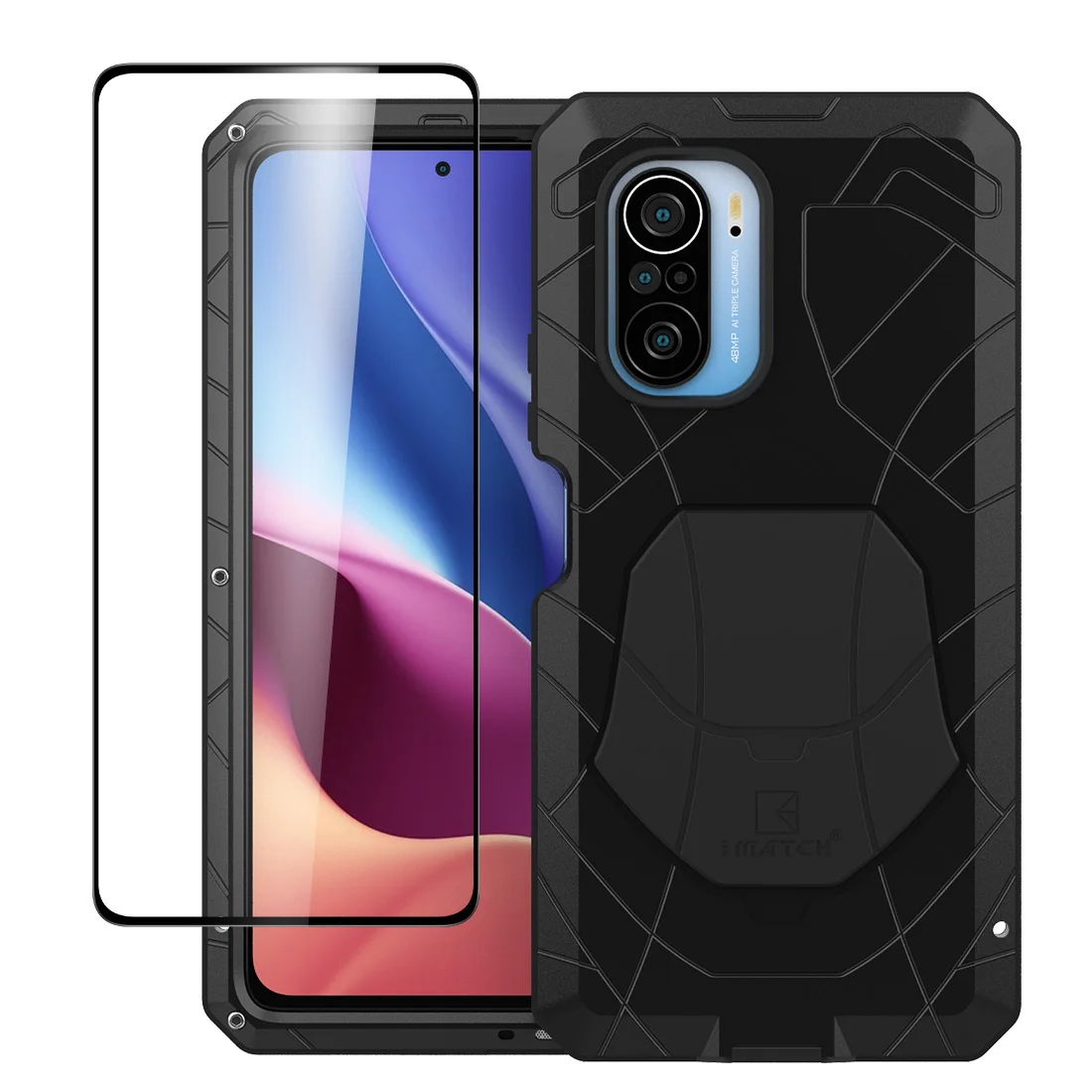 Чехол для Xiaomi Redmi K40 Poco F3 жесткий алюминиевый металлический сверхмощный защитный