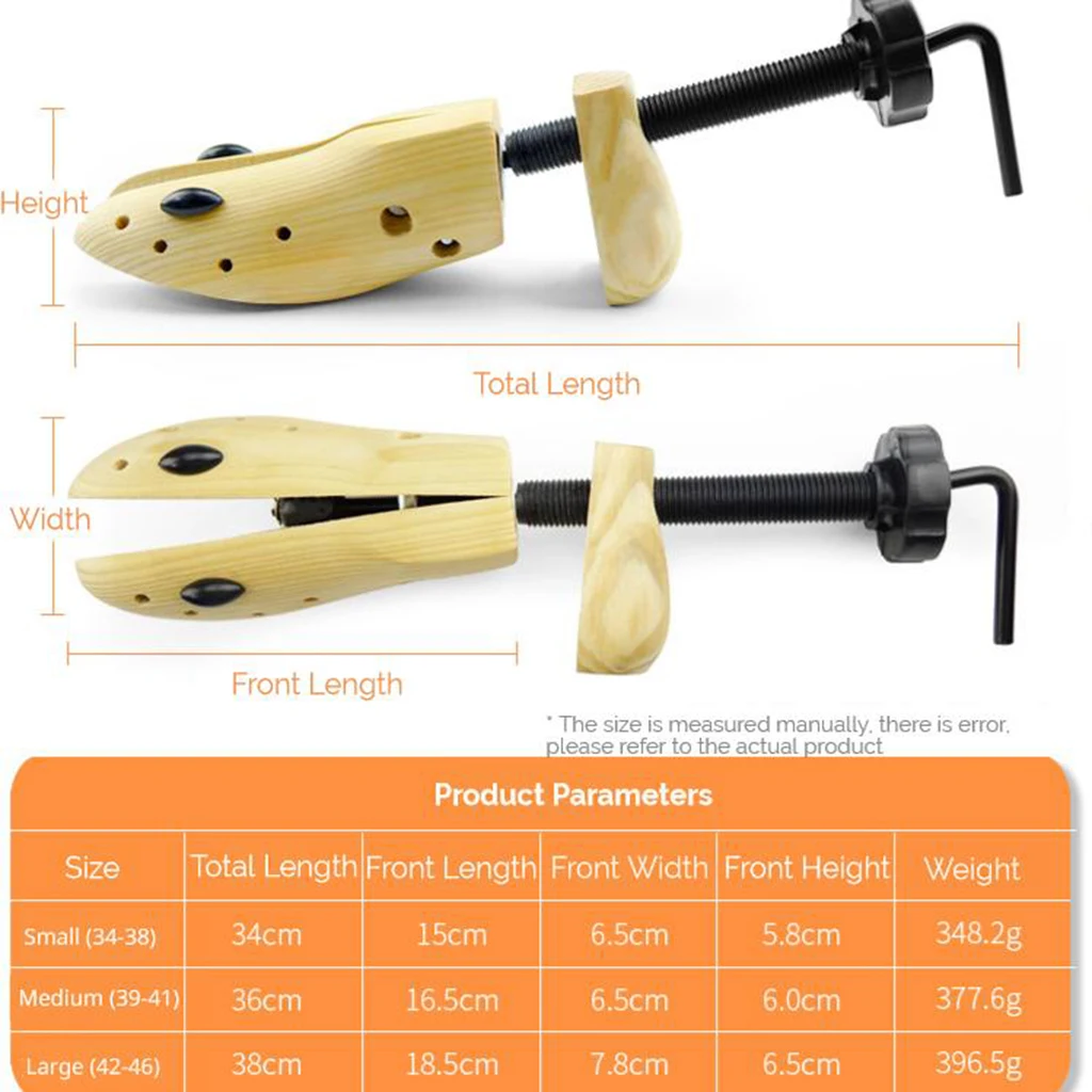 1PC Wooden 2-Way Shoe Stretcher Adjustable Women Men Boot Shoe Extender Keeper