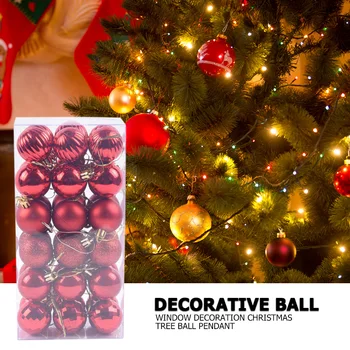 

Plastic Hanging Balls Home Decor Party Ornament 36pcs Party Home Decoration Supplies Gift Shiny Xmas Tree Balls Kit