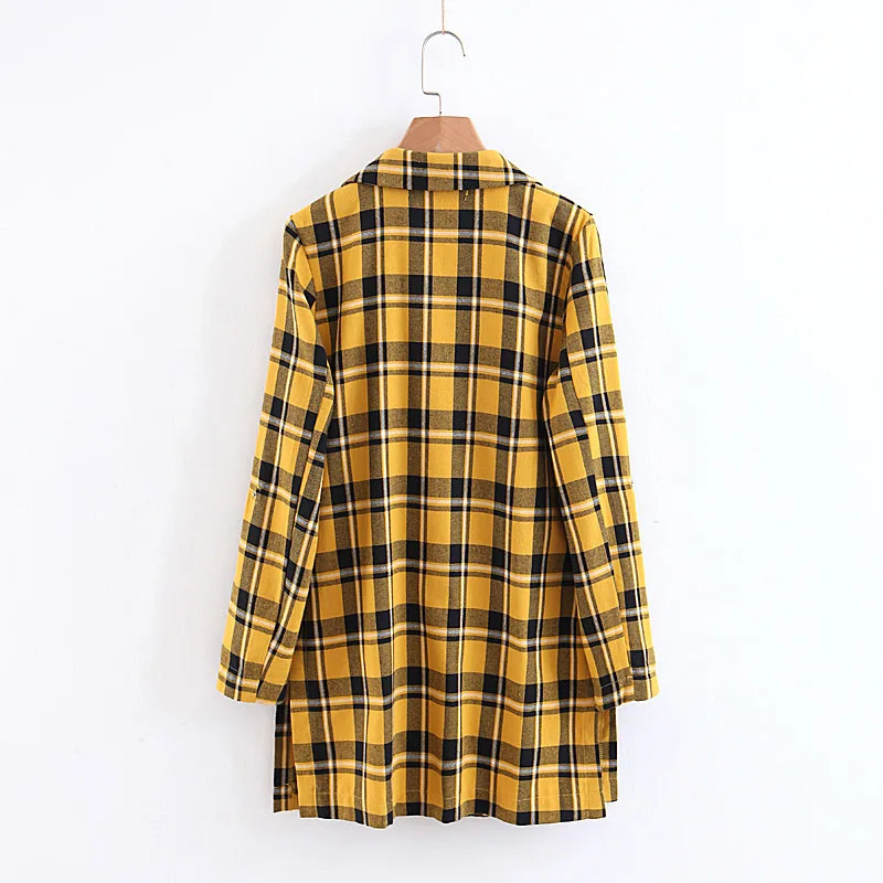 

37xb8-8263 2018 Autumn New Style Casual Wind WOMEN'S Dress Loose-Fit Pattern Suit Jacket
