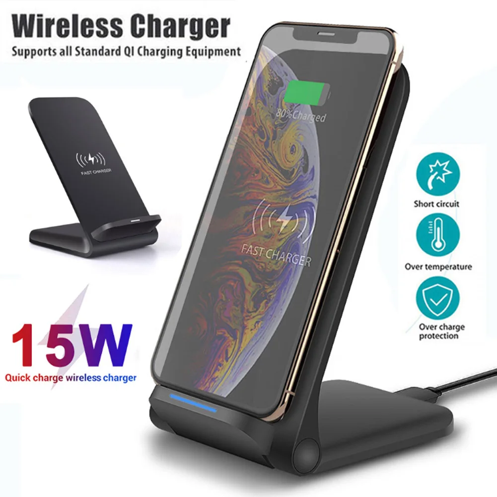 

Mayround 15W Quick Fast Qi Wireless Charger Pad Stand for Samsung Note 10 S10 9 8 Plus Charger For iPhone 11 Pro Max Xs XR