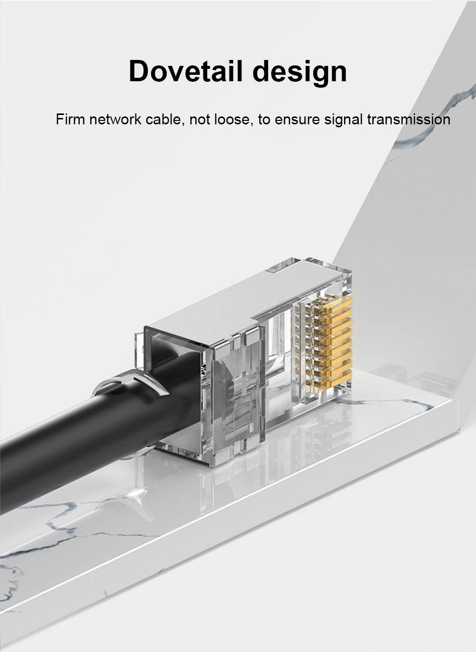 OMAY CAT6/7 CAT5 Pass Through RJ45 Modular Plug Network Connectors UTP 3/50μ Gold-Plated 8P8C Crimp End for Ethernet Cable USB Cables