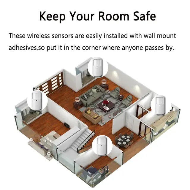 433MHz Wireless Pet-immunity PIR Motion Sensor Detector 15kg Pet Immune EV1527 Code Smart Home Security Host Alarm Accessories 6