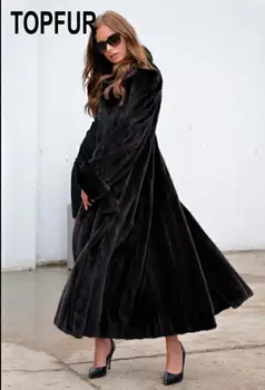 

TOPFUR Whole Skin Mink Fur Coat Women Long Type Real Fur Outwear Lady Fur Jackets Russia Most Popular Fur Clothing In 2019