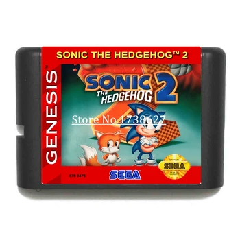 

Sonic the hedgehog 2 16Bit Game Cartridge for Sega MegaDrive & Genesis System Consoles
