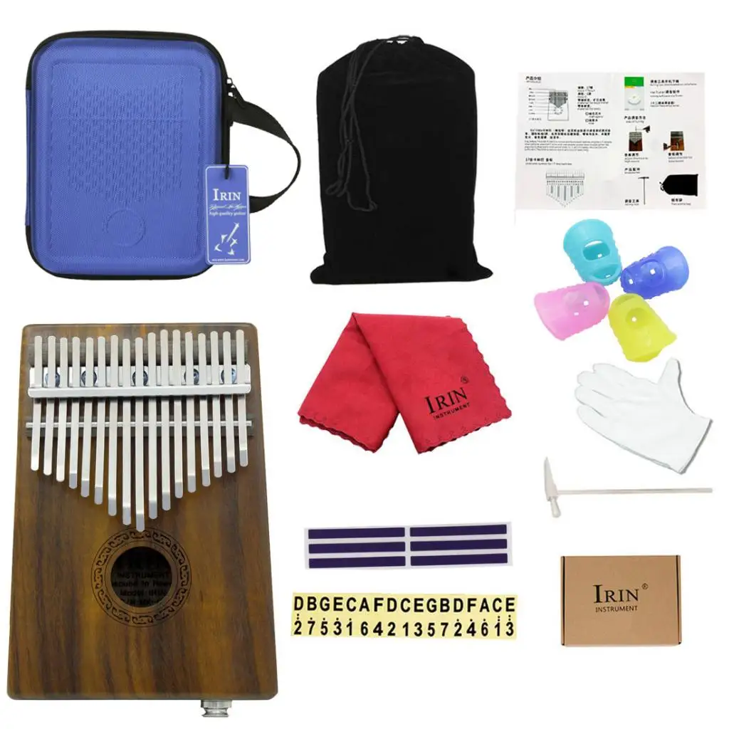 

IRIN EQ17 Kalimba Thumb Piano Finger Percussion with Case Wood Musical Instrument for Beginner Kids