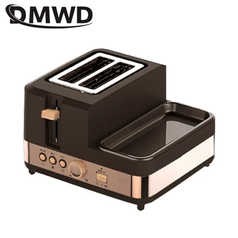 DMWD 4 In 1 Multifunction Electric Breakfast Machine Toaster Sandwich Machine Household Frying Pan Bread Maker Egg Steamer
